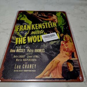 Frankenstein Meets the Wolf Man 8x12 Metal Movie Poster Sign Lonn Chaney Lugosi